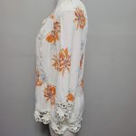 Anthropologie Gibson Latimer ivory orange floral peasant blouse size medium Photo 4