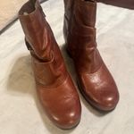 Naturalizer  Ruby Brown Leather Zip Ankle Boots Womens 8.5M Buckle Biker Photo 2