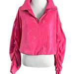 Free People  FP Movement Valley Girl Pullover Sweatshirt Punch Crush Pink XS Logo Photo 4