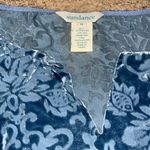 Sundance Regal Velvet Burnout Silk Tunic Blouse Floral Blue Fog Medium Photo 5