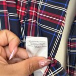 Ganni Blue Red Plaid Heavy Long Sleeve Top Size 34 Photo 9