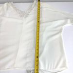 Hummingbird  Open-Front Cardigan Shawl with a Lace Lattice Trim White Photo 5