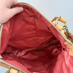 Coach  Tan Leather Shoulder Bag‎ Front Buckle Pocket Dual Handles Classic Style Photo 2