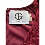 JS Collections Burgundy Sequin Embroidered Gown - Size 22W Photo 2