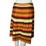 Talbots Skirt Womens 8 Multicolored Stripe Petite A Line Pleated Southwestern Photo 3