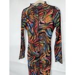Madrag Sheer Retro Y2K Groovy Midi Bodycon Dress Women S Colorful Rave Festival Photo 6