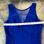 Morgan & Co. Blue Maxi Plunging V neck, Side Mesh Cutouts A Photo 7