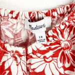 Madewell  Margie Red White Linen Blend Cap Sleeves Button Front Mini Dress 10 Photo 2