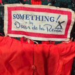 Oscar de la Renta SOMETHING BY vintage WOMENS 8 Black and Red Chevron Cardigan Photo 1