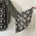 Dress Forum  Floral Bell Sleeve Sheer Blouse Top Size Small Photo 2