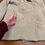Talbots Vintage Wool Cashmere Pea Coat Women 6 Mint Green Double Breasted Jacket Photo 2