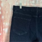 Denim & Co . Dark Blue Wash 8” Frayed Hem Pull On Denim Shorts Size 16 Photo 4