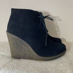 Kelsi Dagger  black suede wedge booties. Photo 4
