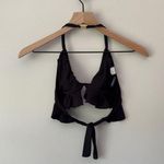 Ralph Lauren Vintage  Bikini Swim Top Ruffle Halter Logo Back Gold Beach Pool EUC Photo 1