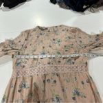 Bagiza Light Pink Floral Print Lace Bell Sleeve Cottagecore Maxi Dress Size 44 Photo 9