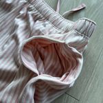 Uniqlo Pajama Pants Womens Medium Cropped Pink White Striped Photo 6
