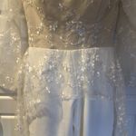 Bridal Wedding Bachelorette Jumpsuit with Lace US 10 White Photo 7