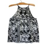 Amanda Uprichard 100% Silk Floral Black White Women's Sleeveless Buttons sz M Photo 6