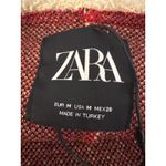 ZARA  Women’s Medium Black Knit Dress – Pearl Collar, Knee Length Photo 5