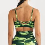 Alphalete Surface Limitless Bra in black lime green stain SMALL Photo 4