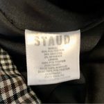 STAUD Ryan Bomber Jacket Glen Plaid Faux Fur Collar Grey & Brown Checks Green L Photo 14