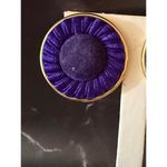 Retro Chic Purple Button Earrings Round and Proud Photo 1