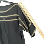 Diane Von Furstenberg  Shirt Womens 2 Black Gold Silk Sheer Blouse Top Party Glam Photo 6