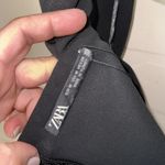 ZARA  black top cropped sweetheart ruched in size medium lined NWT Photo 4