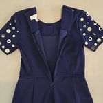 Michael Kors New  Navy Blue Mibi Dress With Metallic Accents Photo 4