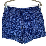 st. john's bay  Linen Blue Mid Rise Floral Print Shorts Size M New Photo 0