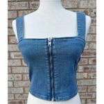 Good American NWOT  Zip Front Denim Tank Photo 5