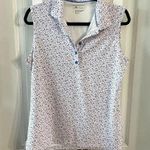 Peter Millar  Women’s Sleeveless Polo | Size L | Blue & Pink Striped Photo 1