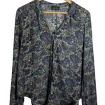 ASTR The Label Printed Floral All Day Blouse in Grey Multi Size M Photo 2