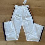 ZARA - Straight Leg Pants with Side Stripes in White Blue & Yellow Photo 3