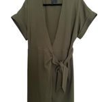 Alex Marie  Wrap Dress ShortSleeve Festive Hunter Green V-Neck Classy Work Chic Photo 1