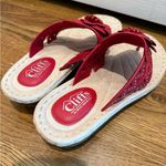 NWOT Red Floral Women's Sandals size 9 Photo 2