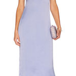 We Wore What  Cowl Midi Slip Dress Satin Charmeuse Slate Blue Classic US 2 NWT Photo 0
