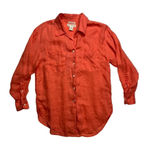 Banana Republic  Womens Orange 100% Irish Linen Button Down Shirt Size S Photo 0