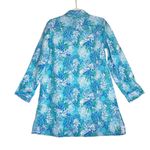 Lilly Pulitzer Lagoon Linen Cover-Up Shirt Dress Women S Oversize Beach Resort Photo 7