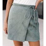 Pink Lily  OTHER HALF OF ME OLIVE TIE WAIST SUEDE SKIRT Size M-Medium Photo 0