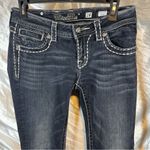 Miss Me Black Boot Cut Jeans with White Stitching Photo 2
