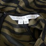 Veronica Beard  Navi Tiger Stripe Puff Sleeve Mini Dress Cotton Silk Blend Size 6 Photo 4