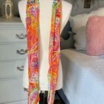Scarf Colorful Hippie Lightweight Floral Orange Pink Hair Tie Wrap Photo 2