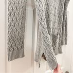 Jeanne pierre Cable Knit Fisherman Tunic Sweater Gray Photo 4