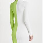 STAUD mini Milton colorblock dress in lime and white size L large NWT Photo 2