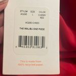 ANDIE  Swim The Malibu One Piece Swimsuit Cherry‎ Red size L NWT Photo 3