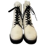 Thursday Boot Company Leather Combat‎ Boots in Ecru White Sz 10 Chunky Lug Sole Photo 5