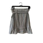 Lakhays Womens Striped Ruffled Wrap Skirt With Tie Belt Blue Size M Photo 7