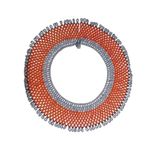 Kenya’s Artisans Saina Collar Orange & Blue Beaded Bib Statement Necklace Photo 1