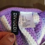Divided by H&M Tank Top Cropped Small Striped Crochet Bohemian Beach Festival Purple Photo 9